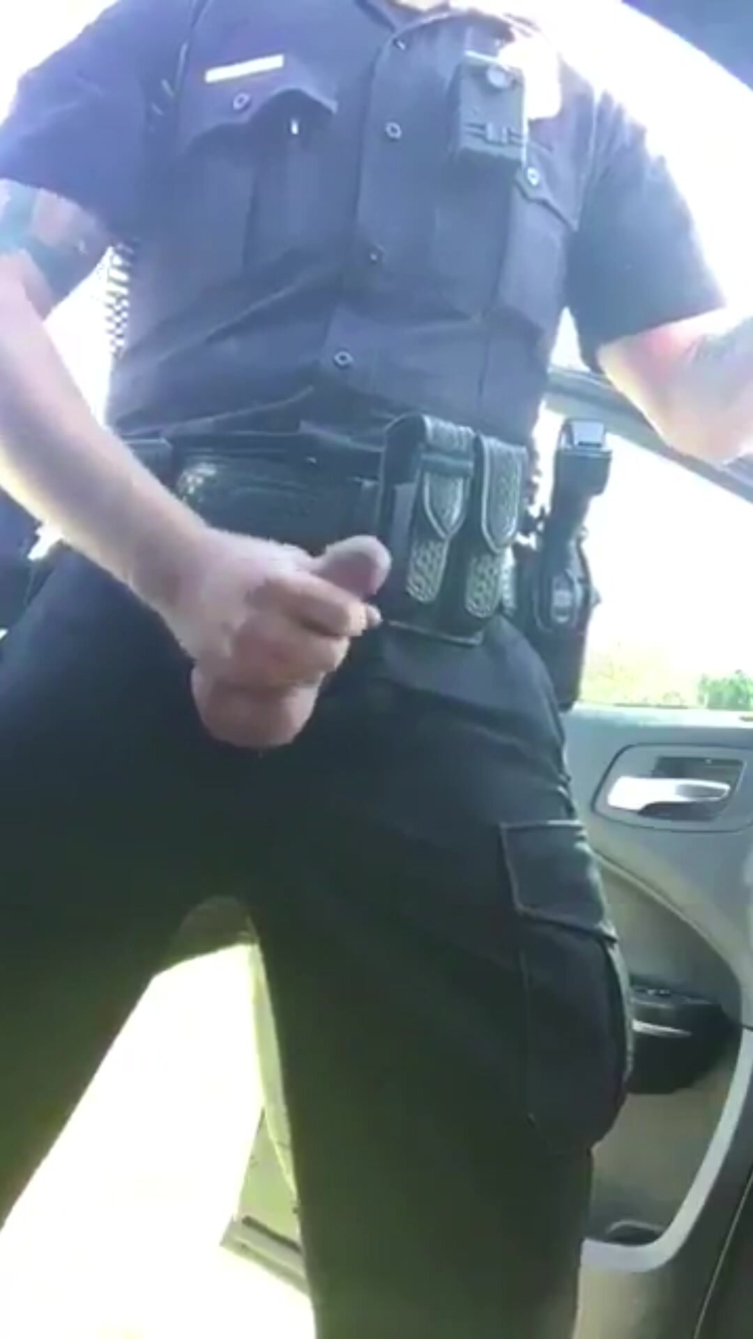 police officer jerking off