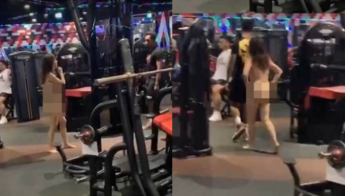 naked woman in the gym