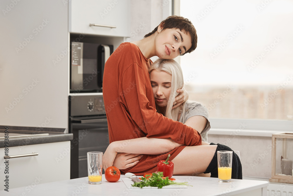 Best of Lesbians in the kitchen porn