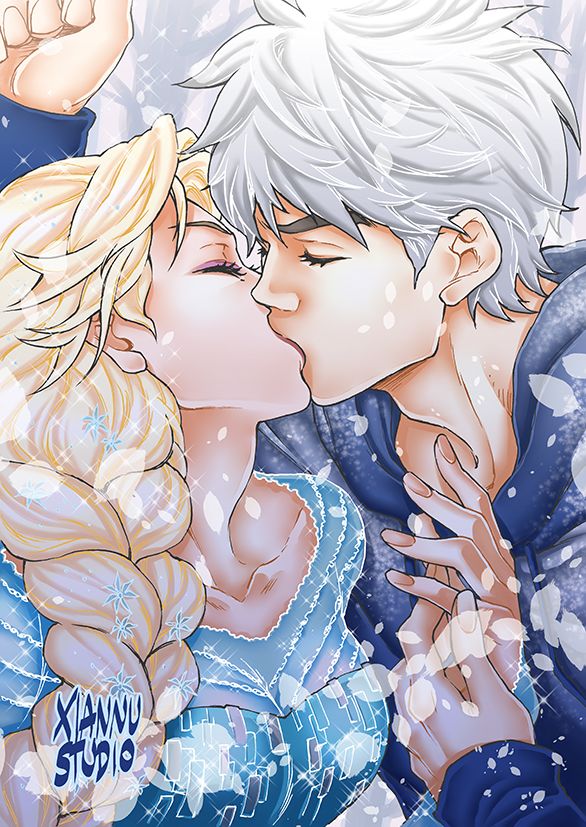 anas diab recommends elsa and jack frost kissing pic