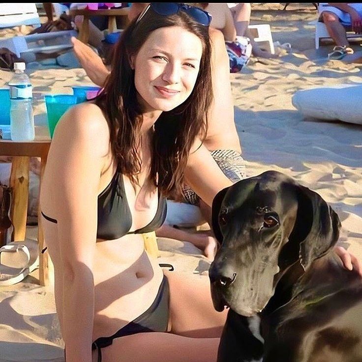 anushka gandhi add caitriona balfe in bikini photo