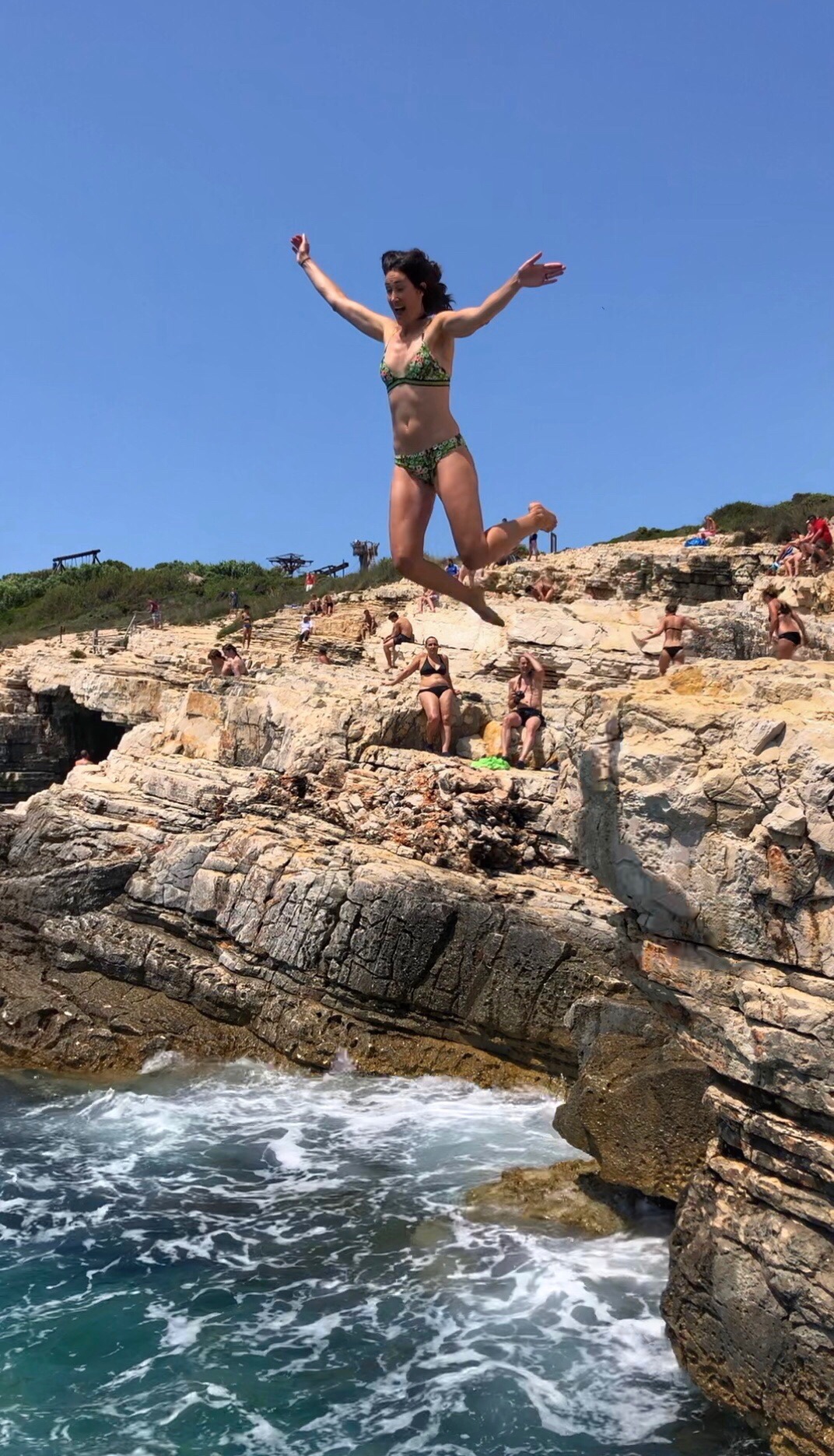 cliff diving naked