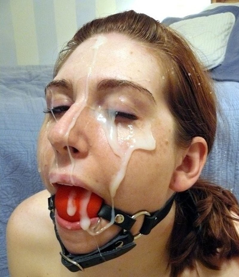 gagged cumshot