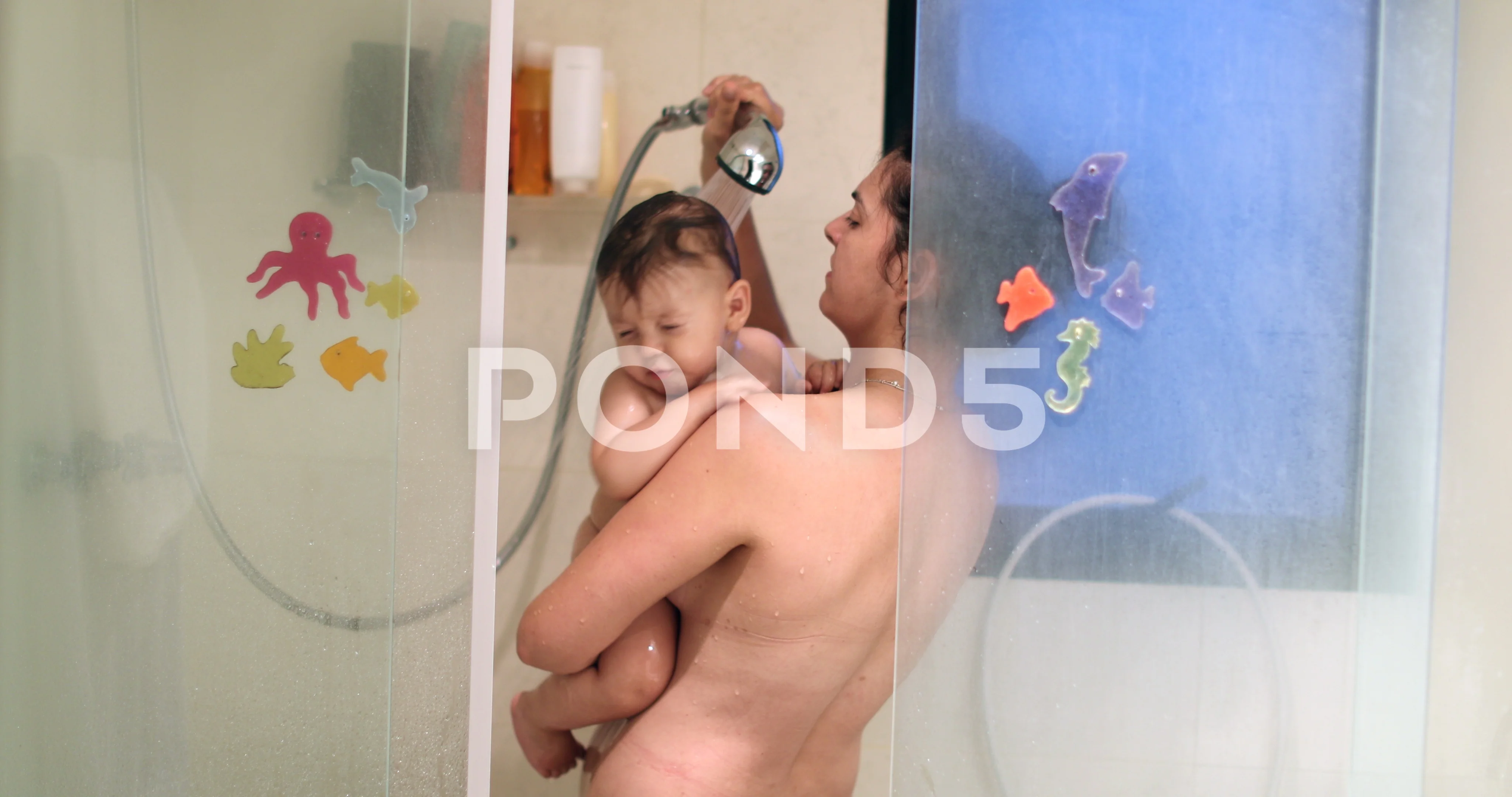 Best of Mom in shower with son