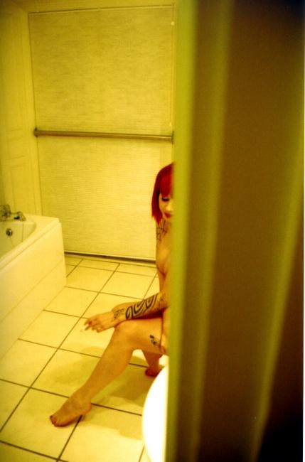 Voyeur In Bathroom wood feet