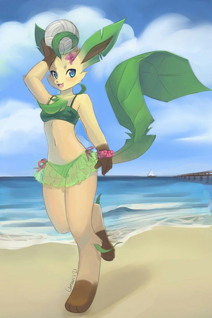 anthro leafeon