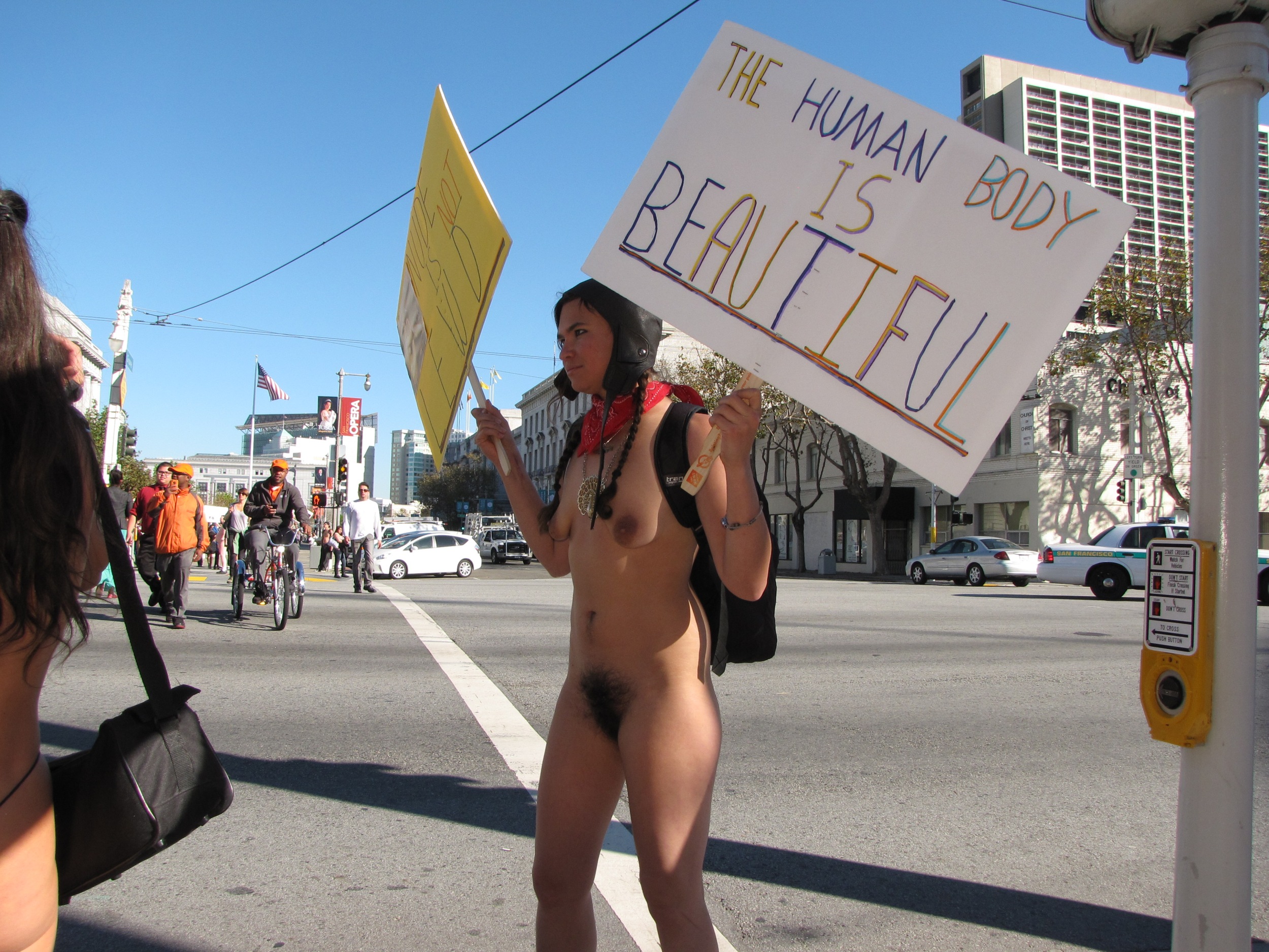 Protesters Nude nipples igfap