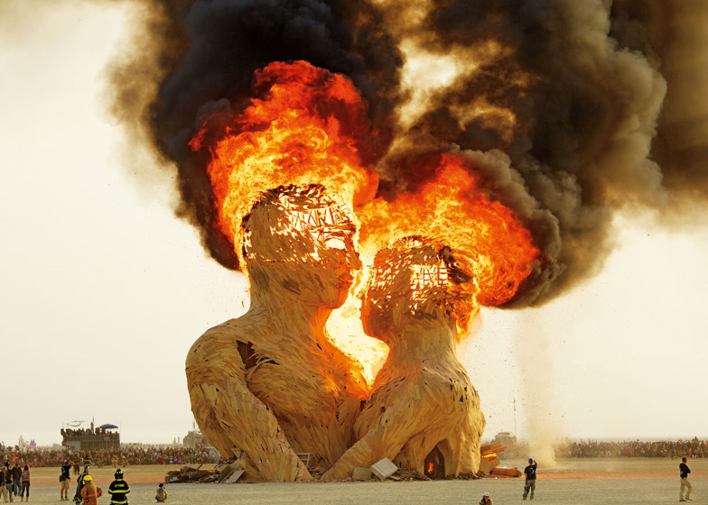 Naked Men Burning Man america photos