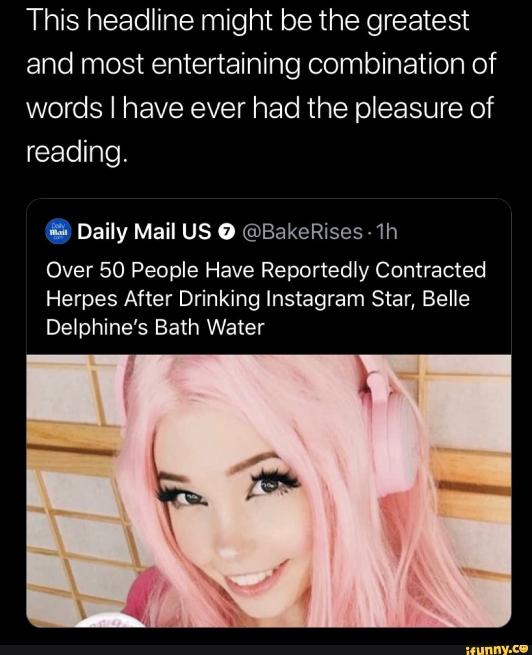 danielle hoekwater recommends belle delphine asshole pic