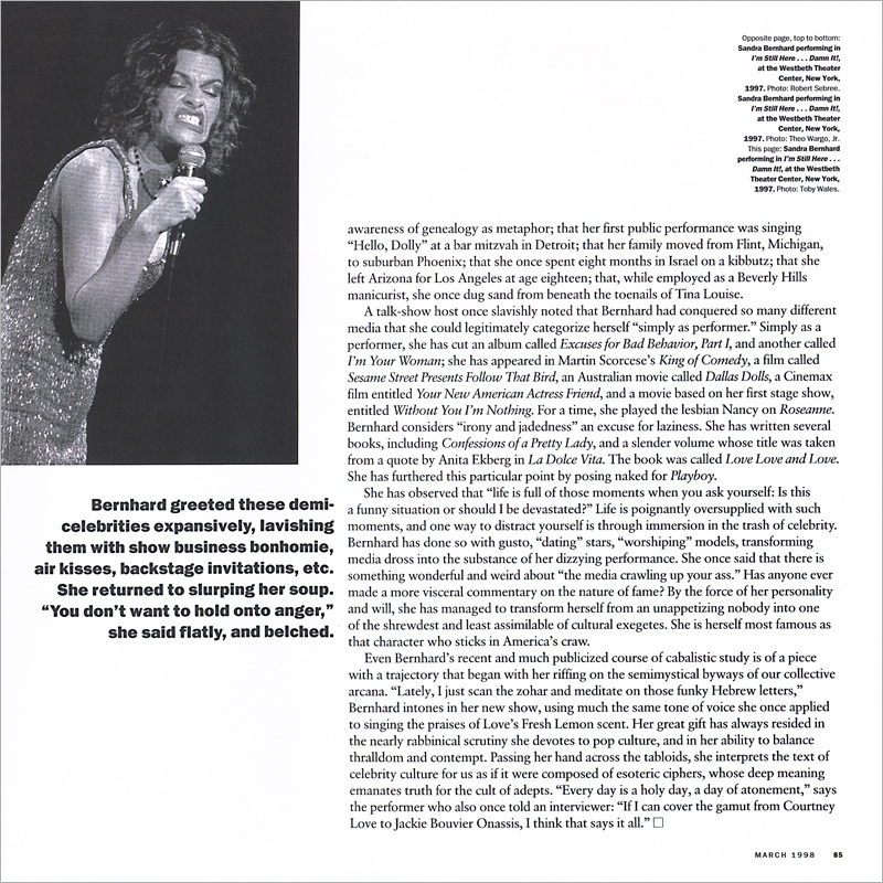 arlesha jones recommends Sandra Bernhard Naked