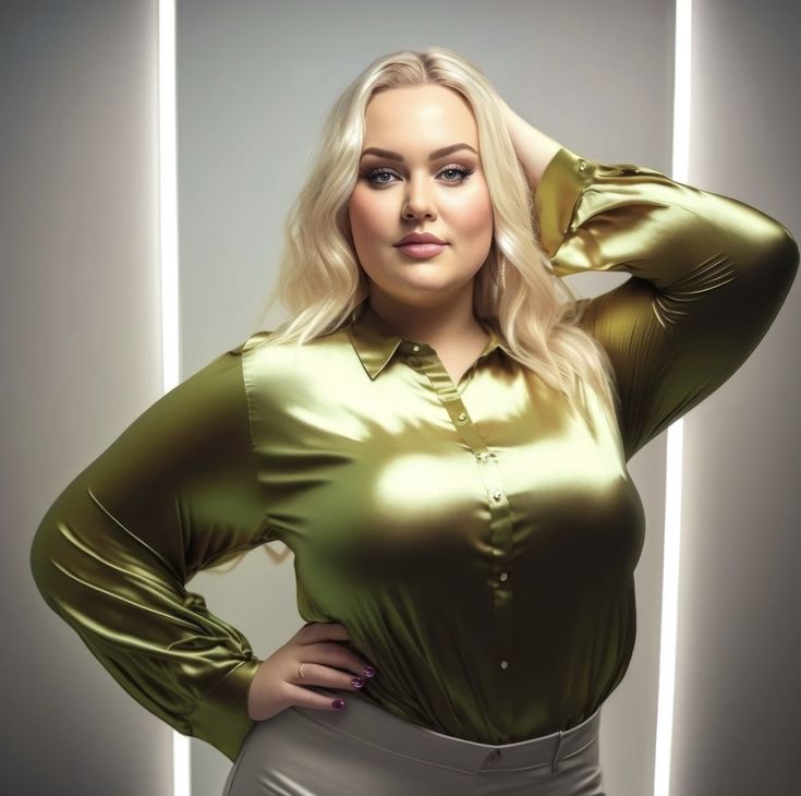 big tits in satin blouse