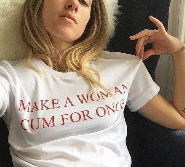 cumming on her shirt