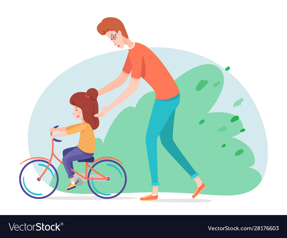 daughter rides dad