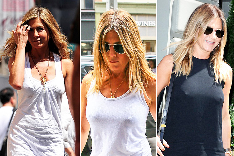 jennifer aniston braless