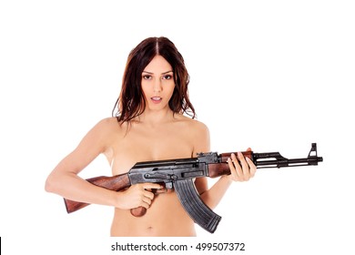 Best of Naked women guns